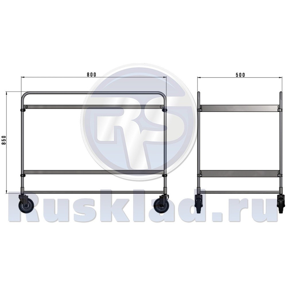 Тележка сервисная двухъярусная с боковой ручкой СТБ Тележка сервисная двухъярусная с боковой ручкой СТБ
