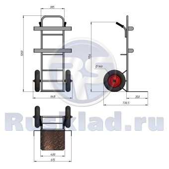 Двухколесная, грузовая тележка КГ-250 У