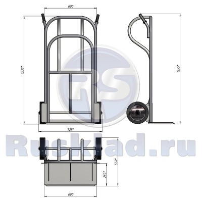 Тележка грузовая двухколесная КГУ 300. (г/п 300 кг)